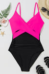KaleaBoutique Beautiful Eye-Catching Crossover Colorblock Cutout One Piece Swimsuit - KaleaBoutique.com