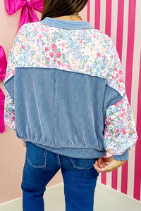 KaleaBoutique Chic Floral Print Round Neck Long Sleeve Top - KaleaBoutique.com
