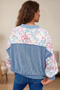 KaleaBoutique Chic Floral Print Round Neck Long Sleeve Top - KaleaBoutique.com