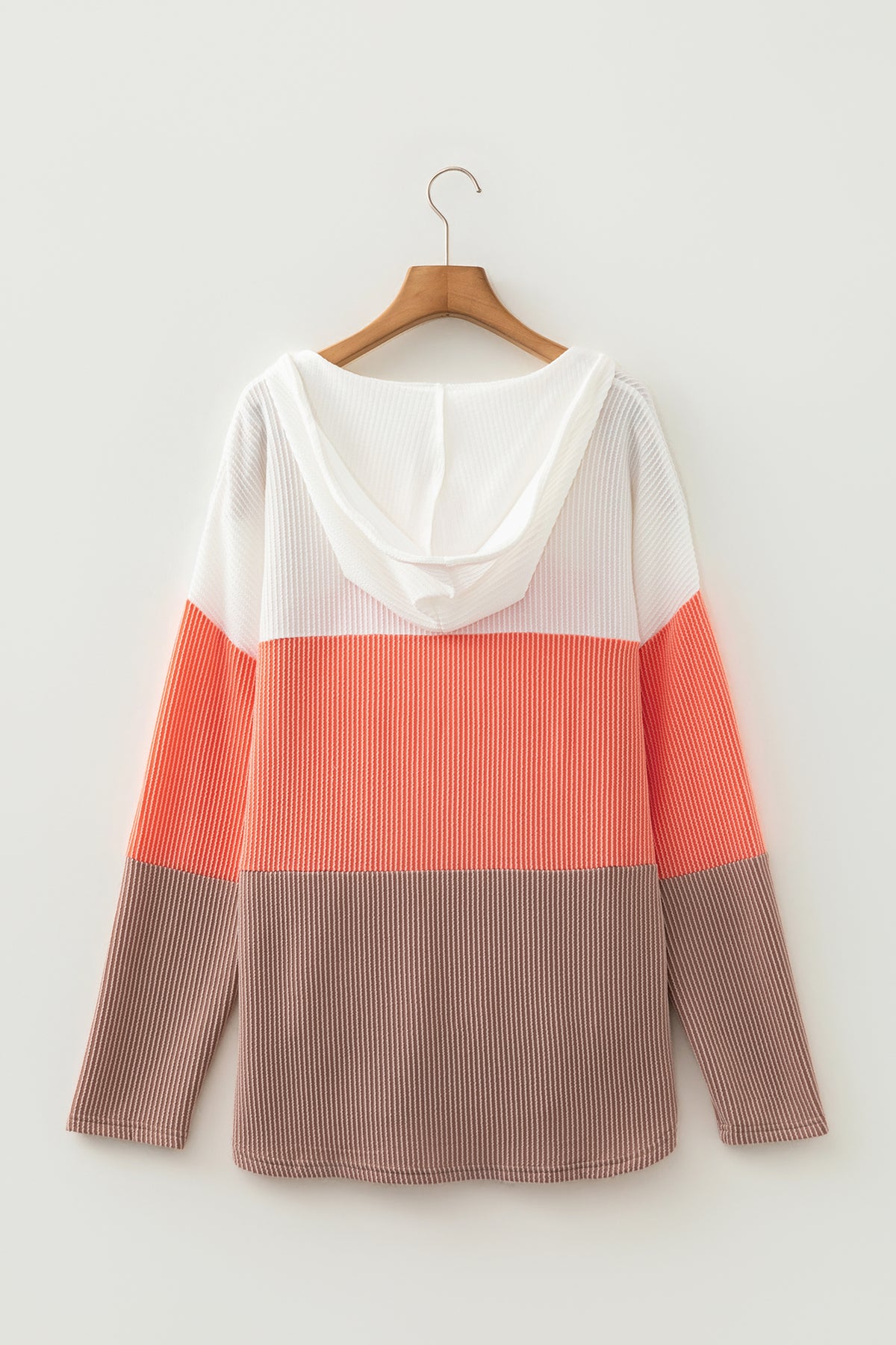 KaleaBoutique Stylish Ribbed Colorblock Hooded Pullover Long Sleeve Top - KaleaBoutique.com