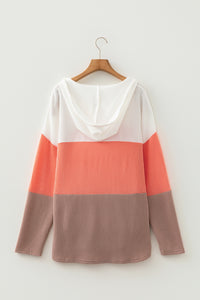 KaleaBoutique Stylish Ribbed Colorblock Hooded Pullover Long Sleeve Top - KaleaBoutique.com