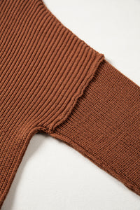 Long Sleeve Ribbed Knit Stand Neck Regular Fit Sweater - KaleaBoutique.com