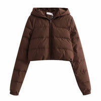 Women’s Short Hooded Loose-Fit Puffer Jacket - KaleaBoutique.com