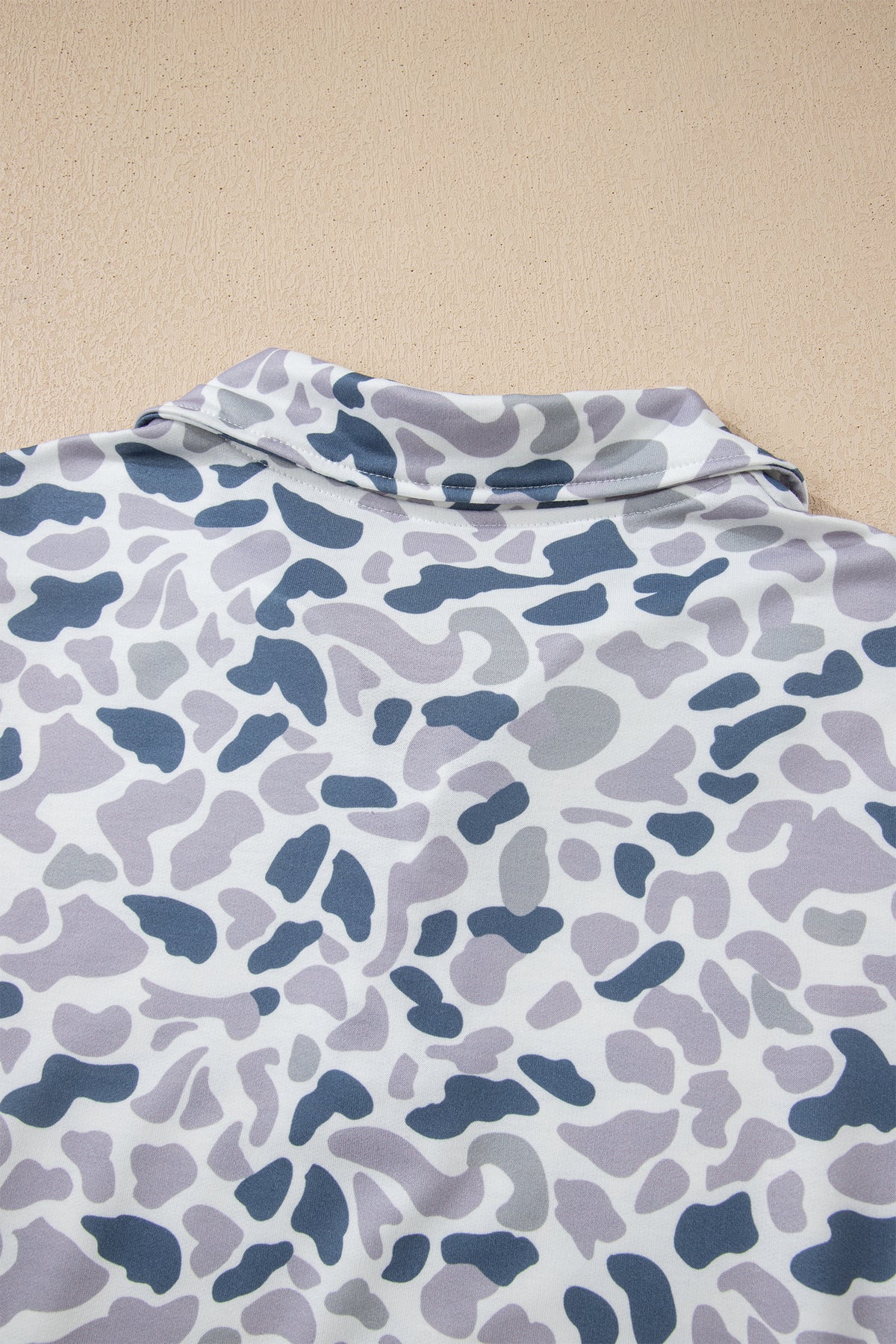 Camouflage Print Kangaroo Pocket Zip Collar Pullover Sweatshirt - KaleaBoutique.com