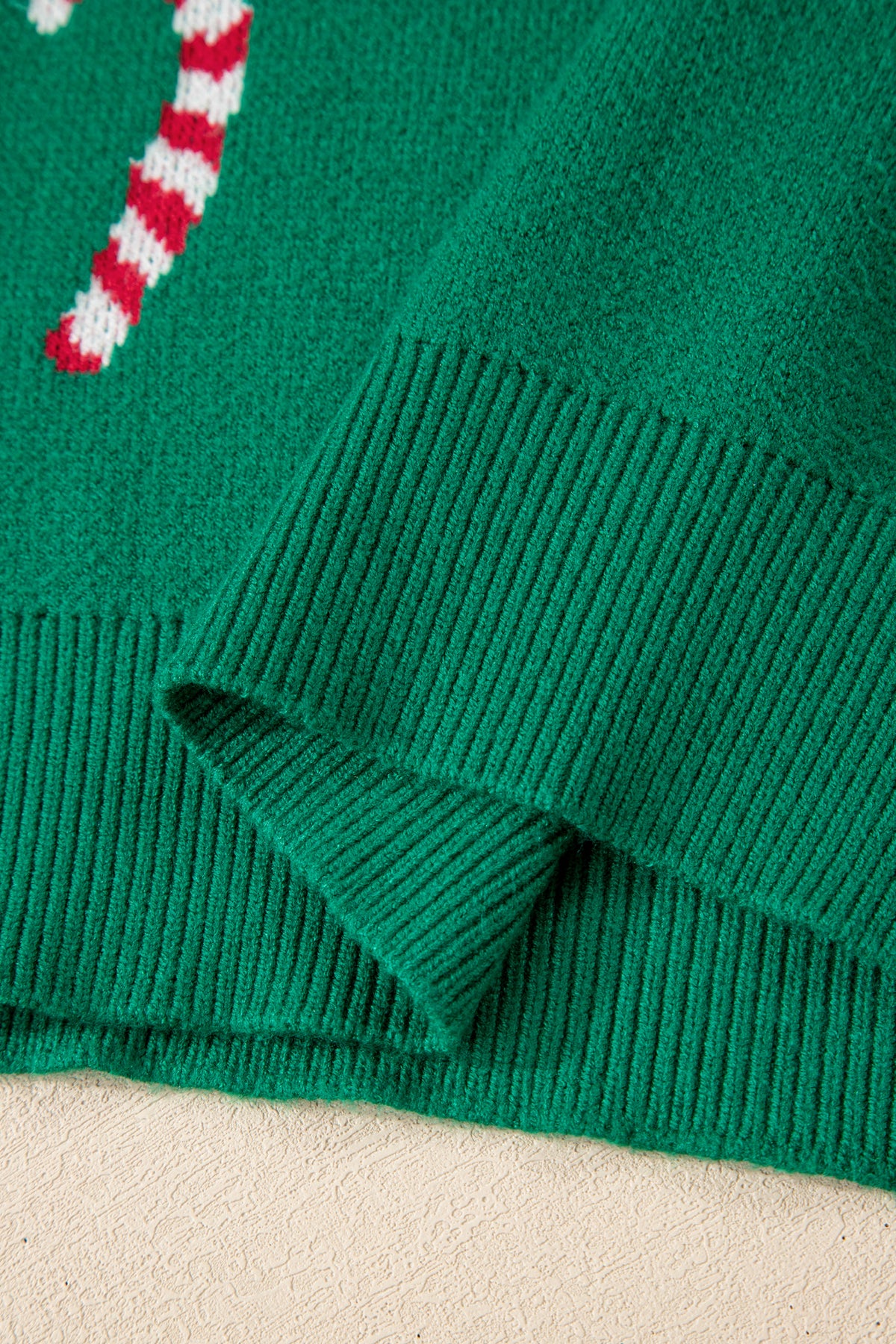 Christmas Candy Cane Holiday Drop Shoulder Sweater - KaleaBoutique.com