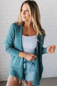KaleaBoutique Stylish Mix Pattern Hollowed Knit Open Front Cardigan - KaleaBoutique.com