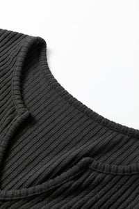 KaleaBoutique Comfortable Ribbed Notched Neck Knit Long Sleeve Leggings Two Pieces Lounge Set - KaleaBoutique.com