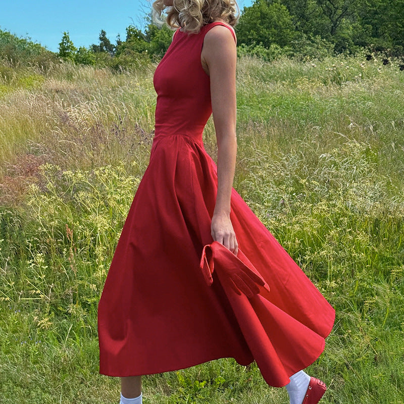 Elegant Boat-neck Waist Slimming Dress Women - KaleaBoutique.com