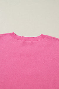 KaleaBoutique Stylish Big Ribbon Bow Print Contrast Stitch Trim Drop Shoulder Sweater - KaleaBoutique.com
