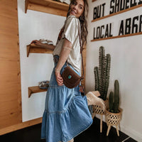 Bohemian A- Line Layered Cake Denim Skirt - KaleaBoutique.com