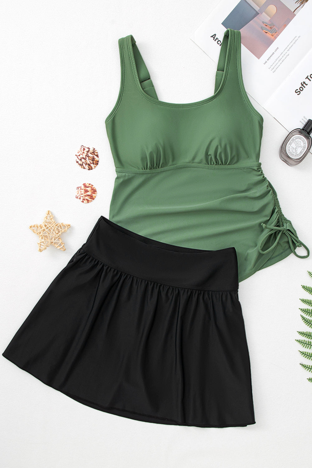 KaleaBoutique Stylish Scoop Neck Adjustable Tankini and Matching Skort Bathing Suit - KaleaBoutique.com
