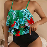 Women's Layered Flounce High-Waist Tankini Set - KaleaBoutique.com