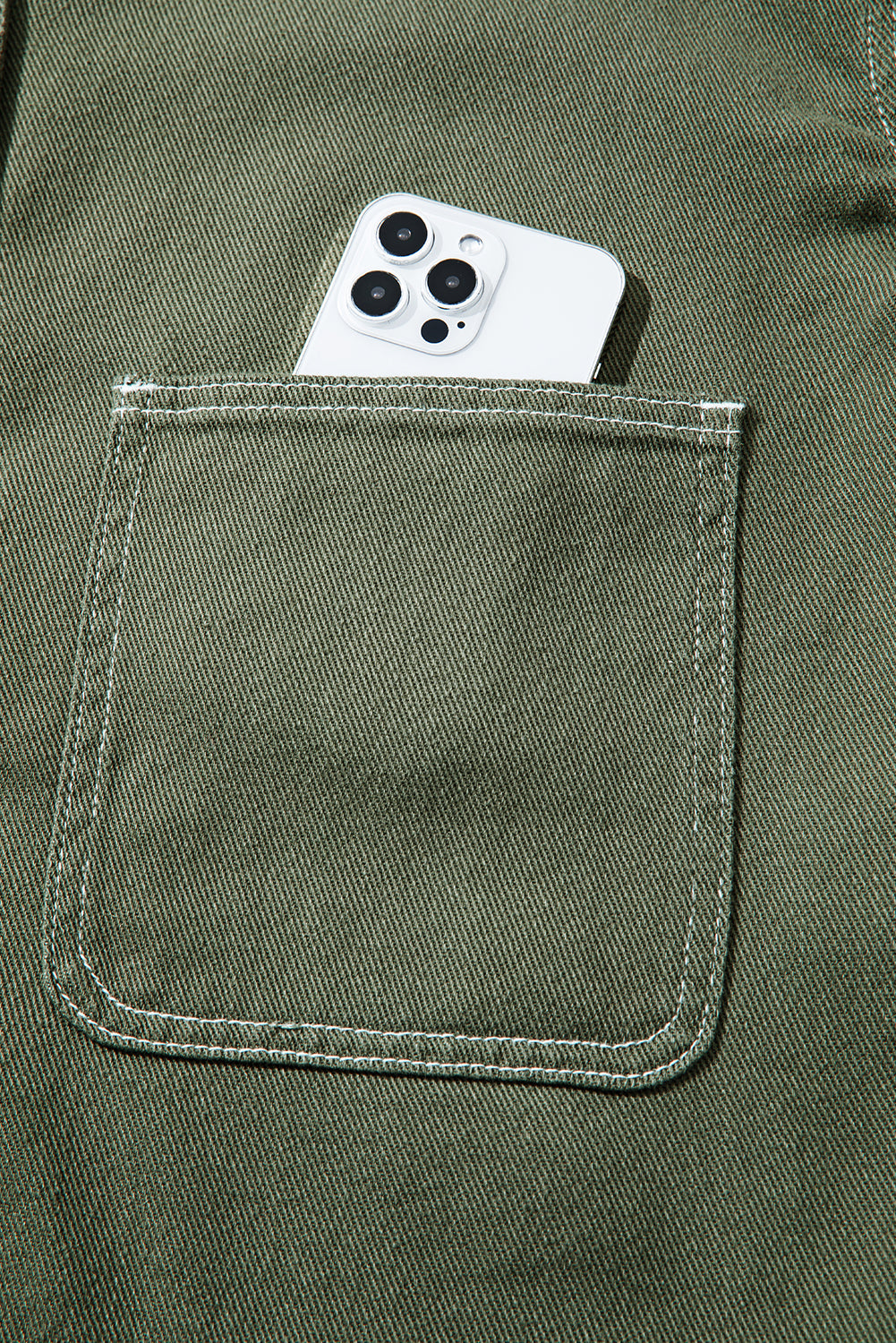 Patched Pocket Collared Button Front Boyfriend Denim Jacket - KaleaBoutique.com