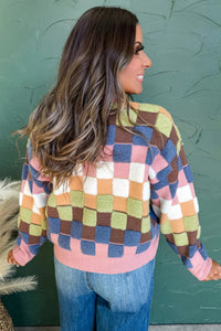 KaleaBoutique Stylish Plush Checkered Pattern Button Front Cardigan Sweater - KaleaBoutique.com