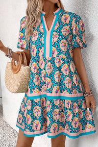 KaleaBoutique Classic Stylish Leopard Floral Short Dress - KaleaBoutique.com