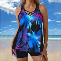 Women's Crisscross V-Neck Swim Top and Shorts 2 PC Tankini Set - KaleaBoutique.com