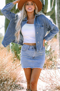 KaleaBoutique Stylish Classic Washed Oversize Pocketed Denim Jacket - KaleaBoutique.com