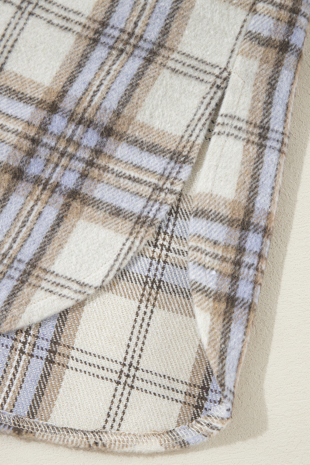 KaleaBoutique White Plaid Print Tunic Plus Size Shacket with Slits - KaleaBoutique.com