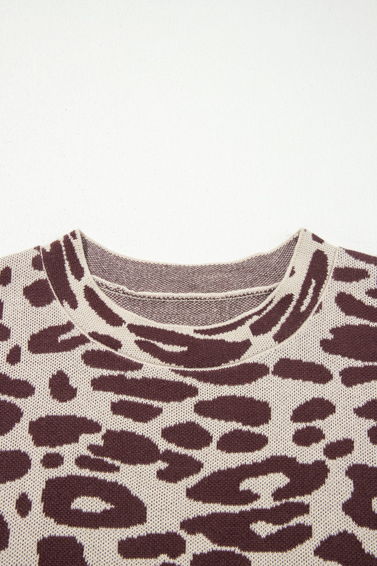KaleaBoutique Stylish Leopard Print Short Sleeve Knit Loose Pullover Sweater - KaleaBoutique.com