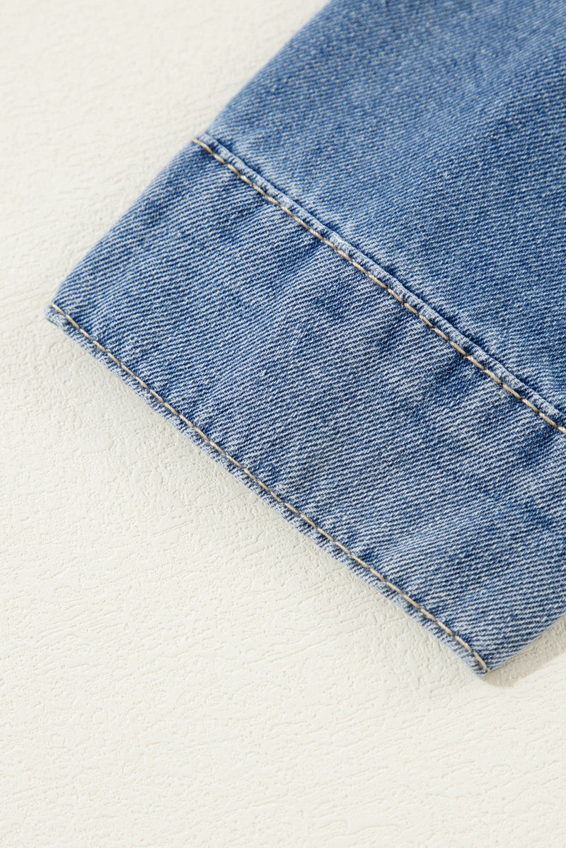 KaleaBoutique Flap Pockets Slim Buttoned Denim Shirt - KaleaBoutique.com