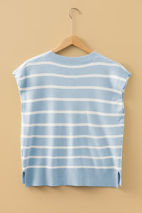 KaleaBoutique Stylish Side Slits Crewneck Short Sleeve Sweater Tee - KaleaBoutique.com
