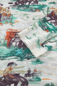 KaleaBoutique Stylish Western Print Long Sleeve Round Neck Slim Top - KaleaBoutique.com
