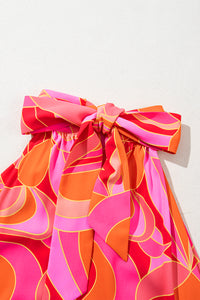 KaleaBoutique Stylish Abstract Printed High Neck Knotted Nape Sleeveless Maxi Dress - KaleaBoutique.com