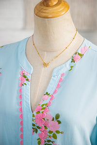 KaleaBoutique Comfortable Notched Neck Flutter Short Sleeve Floral Print Maxi Dress - KaleaBoutique.com