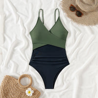 Women's Colorblock Wrap-Front Cutout One-Piece Swimsuit - KaleaBoutique.com