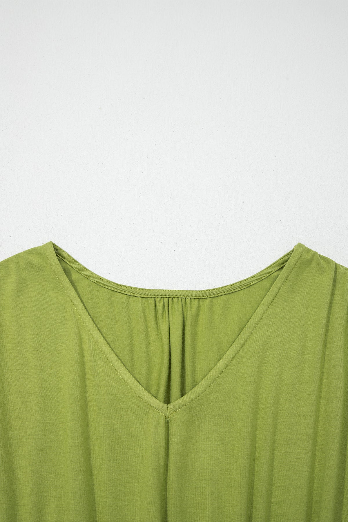 KaleaBoutique Comfortable Solid V Neck Cap Sleeve Tunic Elastic Waist Versatile Maxi Dress - KaleaBoutique.com