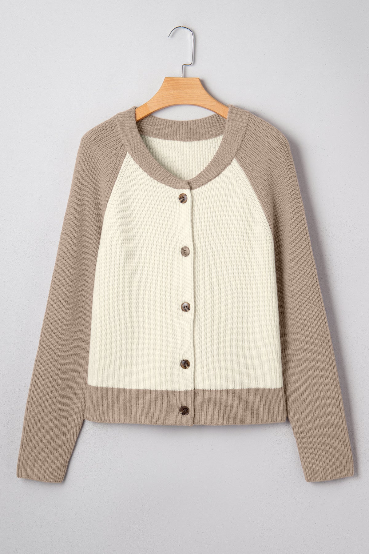 KaleaBoutique Comfortable Color Block Ribbed Knit Button Down Sweater Cardigan - KaleaBoutique.com