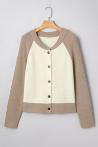 KaleaBoutique Comfortable Color Block Ribbed Knit Button Down Sweater Cardigan - KaleaBoutique.com