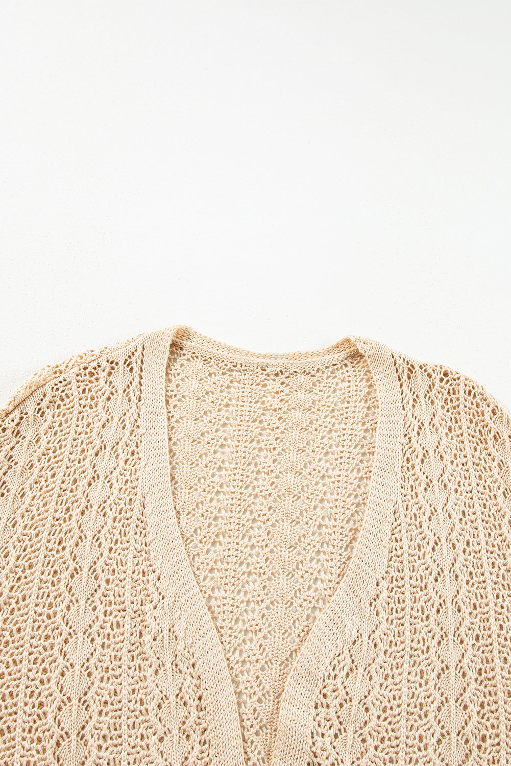 Hollow Out Knit Drop Shoulder Open Front Cardigan - KaleaBoutique.com