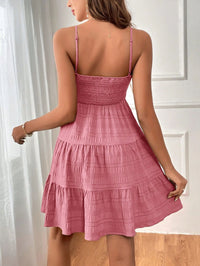 Women's Square-Neck Smocked Tiered Mini Dress - KaleaBoutique.com