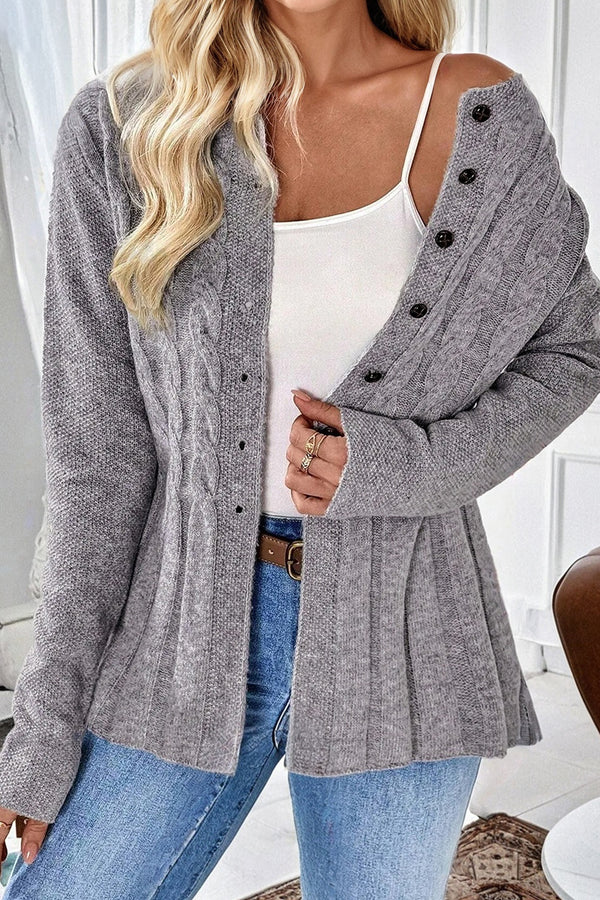 KaleaBoutique Comfortable High Cable Knit Cardigan Sweater - KaleaBoutique.com