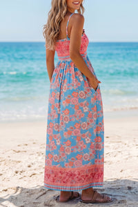 KaleaBoutique Comfortable Bohemian Ethnic Print Spaghetti Straps Vacation Maxi Dress - KaleaBoutique.com