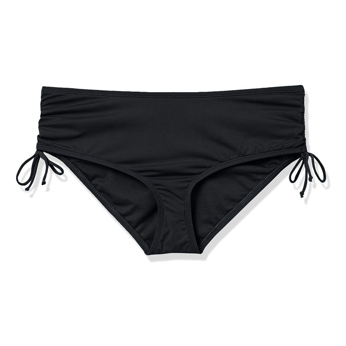 Women's Black High-Waist Or Side Drawstring Ties Swim Briefs - KaleaBoutique.com