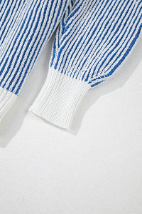 KaleaBoutique Stylish Striped Textured Knit Contrast Edge Loose Sweater - KaleaBoutique.com