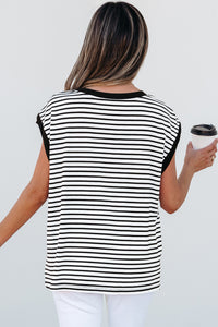 Chest Pocket Patch Round Neck Tank Top - KaleaBoutique.com