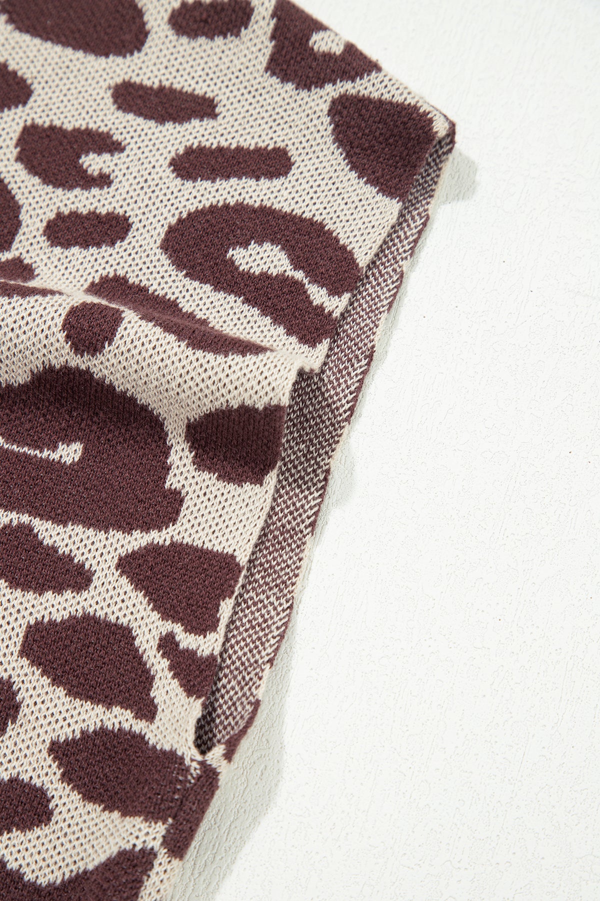 KaleaBoutique Stylish Leopard Print Short Sleeve Knit Loose Pullover Sweater - KaleaBoutique.com
