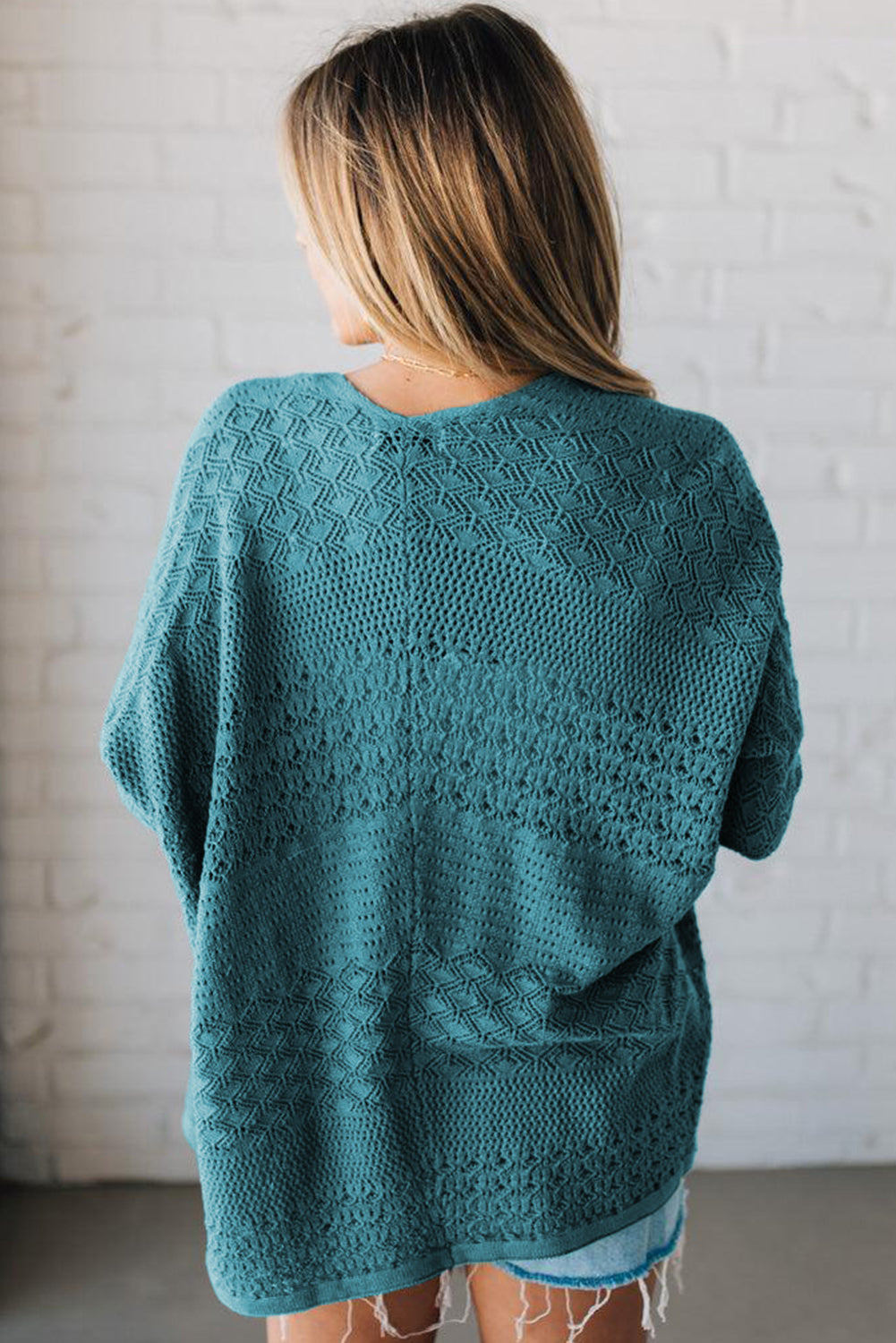 KaleaBoutique Stylish Mix Pattern Hollowed Knit Open Front Cardigan - KaleaBoutique.com