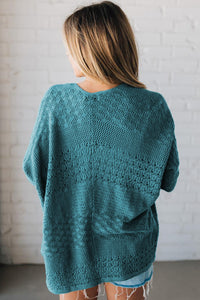 KaleaBoutique Stylish Mix Pattern Hollowed Knit Open Front Cardigan - KaleaBoutique.com