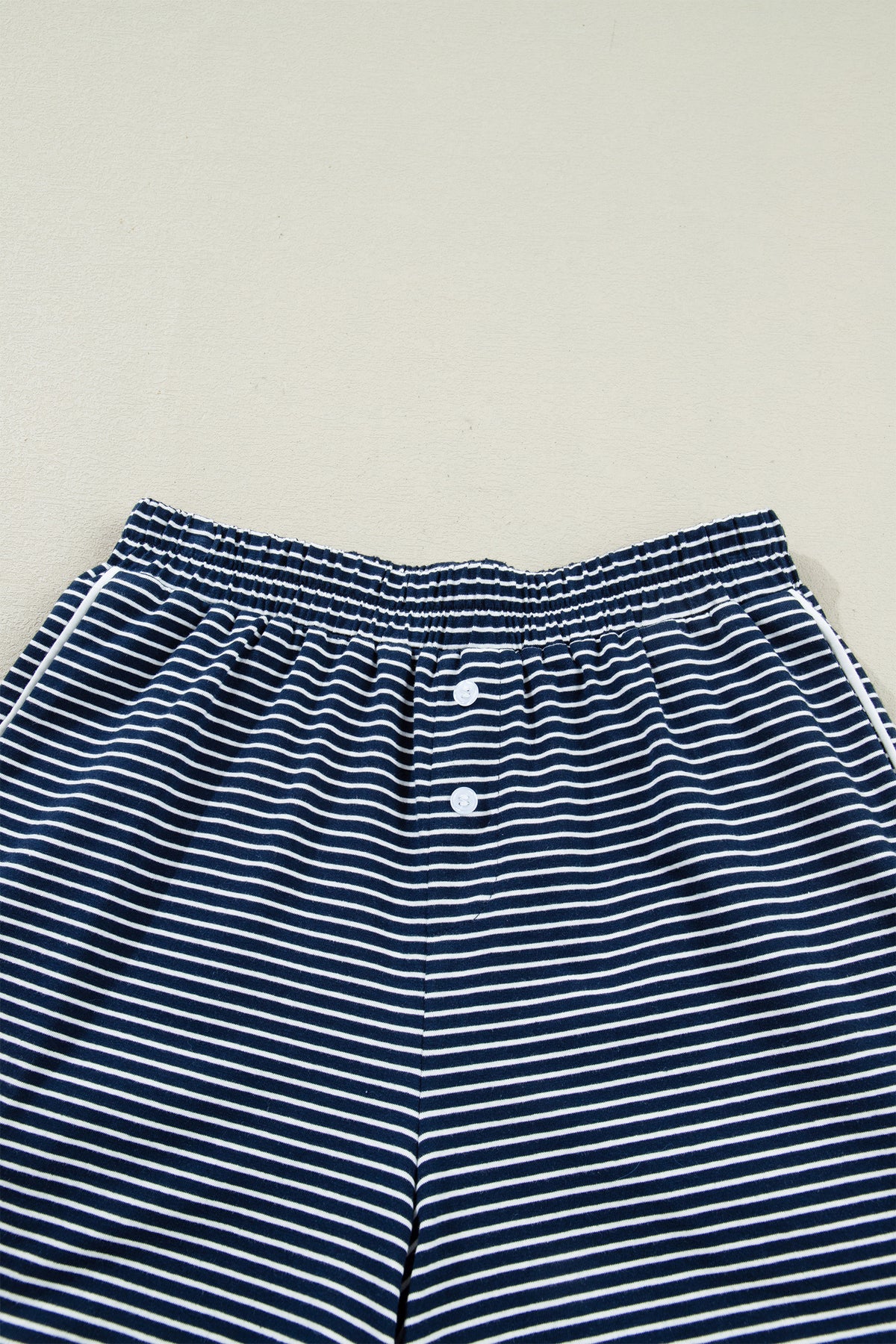 KaleaBoutique Stylish Blue Drop Shoulder Round Neck Long Sleeve Tee and Buttoned Shorts 2pcs Lounge Set - KaleaBoutique.com