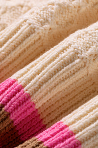 Striped Colorblock Texture Drop Shoulder Sweater - KaleaBoutique.com