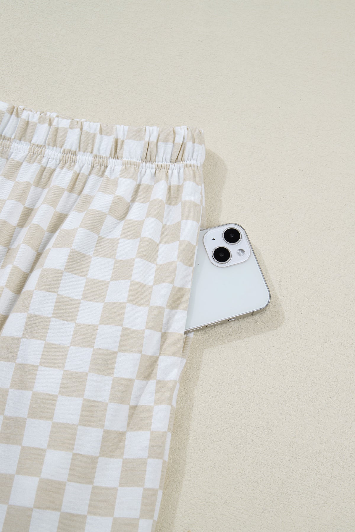 KaleaBoutique Comfortable Checkered Print Half Sleeve Tee 2pcs Lounge Pant Set - KaleaBoutique.com