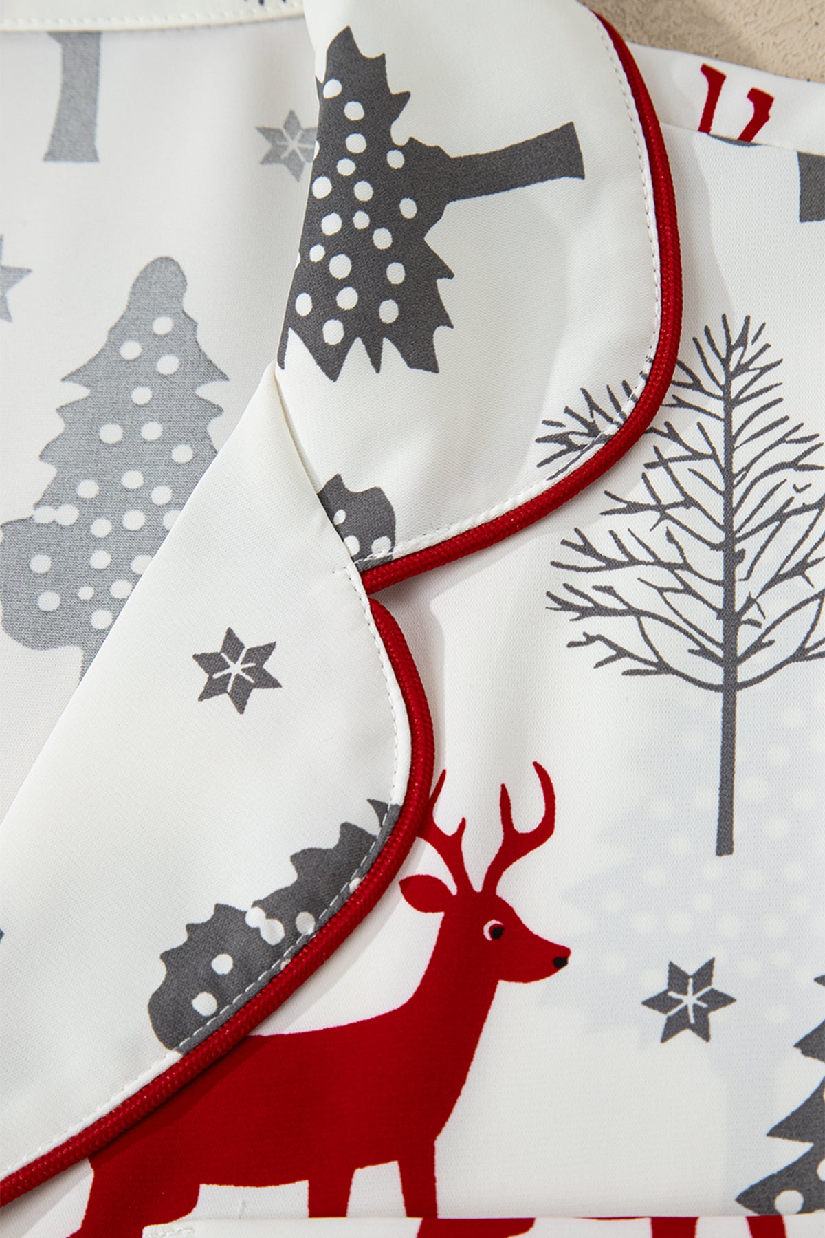 KaleaBoutique Comfortable Christmas Fashion Print Velvet Trim Bow Knot Pajama 2pcs Short Set - KaleaBoutique.com