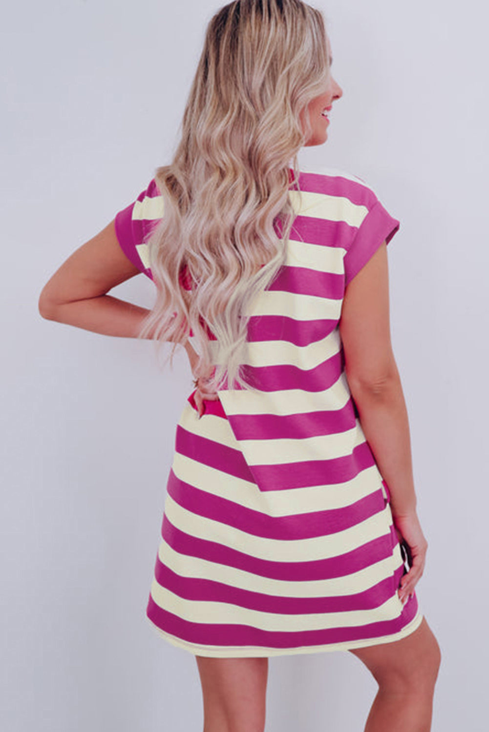 KaleaBoutique Stylish Cap Sleeve Pocketed Shift T-shirt Dress - KaleaBoutique.com