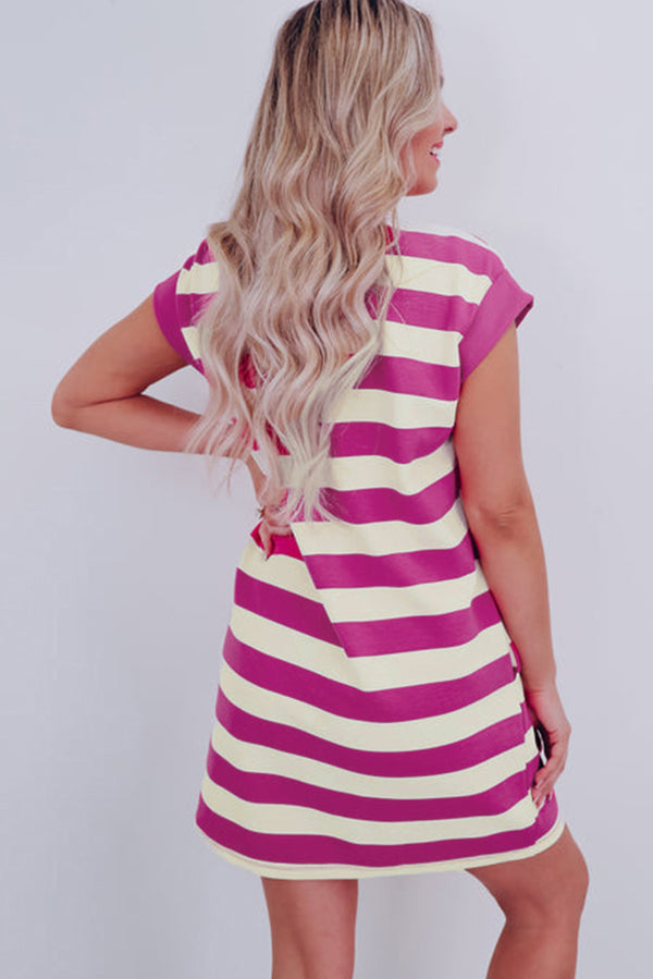 KaleaBoutique Stylish Cap Sleeve Pocketed Shift T-shirt Dress - KaleaBoutique.com