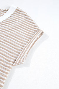 KaleaBoutique Stylish Buttoned Front V Neck Knitted T Shirt - KaleaBoutique.com
