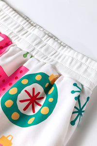 KaleaBoutique Stylish Ho Ho Ho Christmas Fashion Print 2pcs Lounge Short Set - KaleaBoutique.com